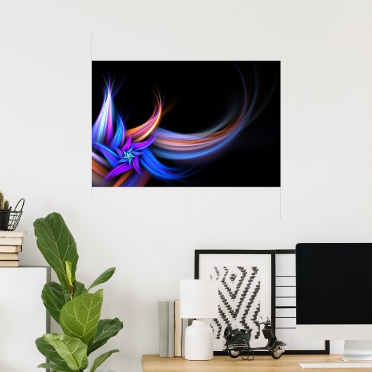 Fractal Feathers Design Poster (Thuiskantoor)