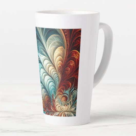 Fractal Feathers Latte Mok (Rechterhoek)