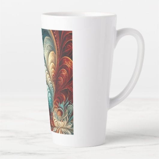 Fractal Feathers Latte Mok (Rechts)