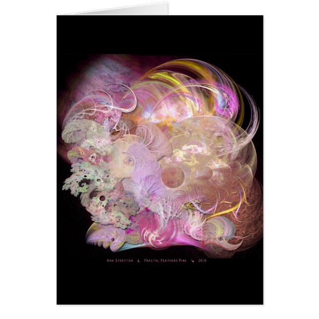 Fractal Feathers roze kaart (Voorkant)