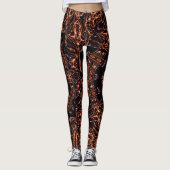 Fractal Fire Mood Aangepaste Leggings (Voorkant)