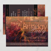 Fractal Fire Waves Birthday Art Invitation Kaart (Voorkant / Achterkant)