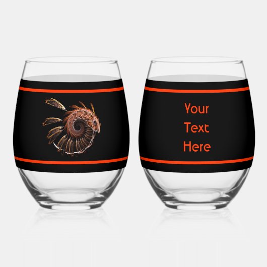 Fractal Firebird Wijnglas Zonder Voet (Voorkant)