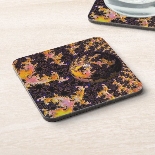 Fractal Firestorm Sphere Bier Onderzetter (Linkerzijde)