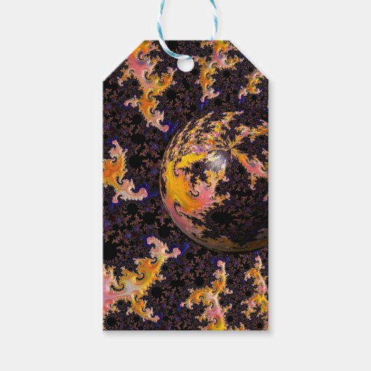 Fractal Firestorm Sphere Cadeaulabel (Voorkant)