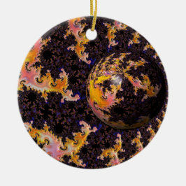 Fractal Firestorm Sphere Keramisch Ornament