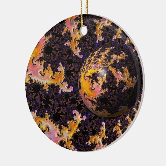 Fractal Firestorm Sphere Keramisch Ornament (Links)