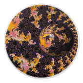 Fractal Firestorm Sphere Keramische Knop (Voorkant)