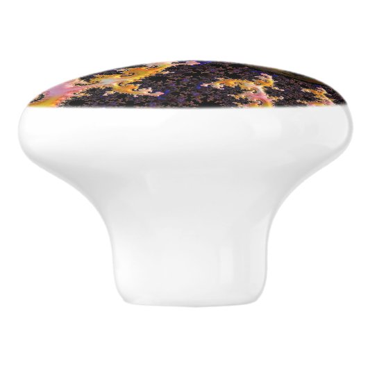 Fractal Firestorm Sphere Keramische Knop (Zijkant)