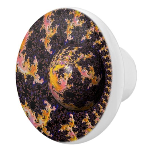 Fractal Firestorm Sphere Keramische Knop (Rechts)