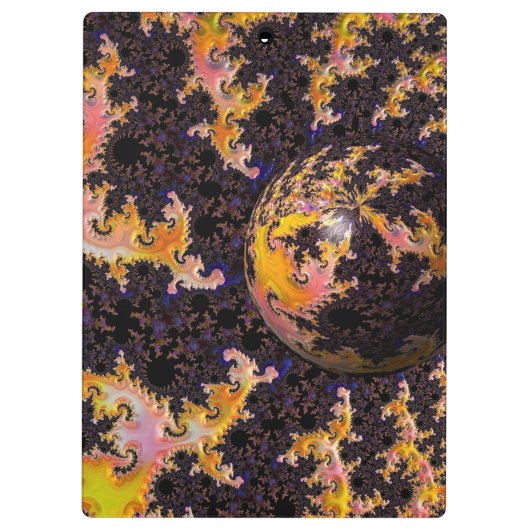Fractal Firestorm Sphere Klembord (Achterkant)