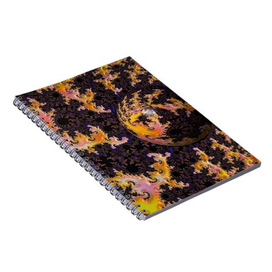 Fractal Firestorm Sphere Notitieboek (Rechterzijde)