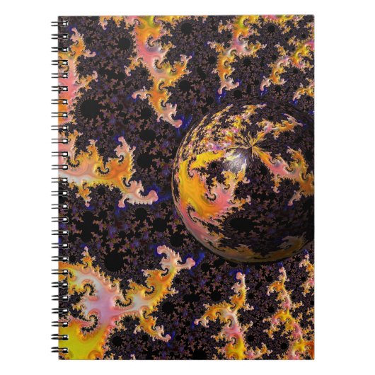 Fractal Firestorm Sphere Notitieboek (Voorkant)