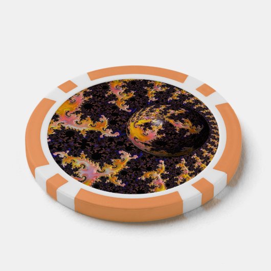 Fractal Firestorm Sphere Poker Chips (Enkel)
