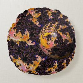 Fractal Firestorm Sphere Rond Kussen