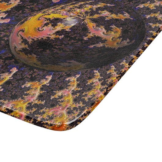 Fractal Firestorm Sphere Snijplank (Hoek)