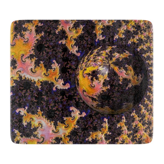 Fractal Firestorm Sphere Snijplank (Voorkant)