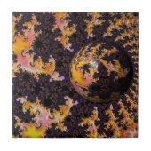 Fractal Firestorm Sphere Tegeltje (Voorkant)