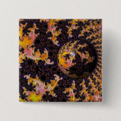 Fractal Firestorm Sphere Vierkante Button 5,1 Cm (Voorkant)
