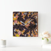 Fractal Firestorm Sphere Vierkante Klok (Huis)