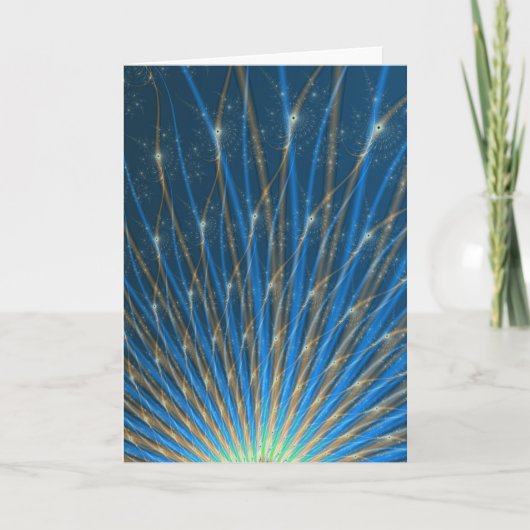 Fractal Fireworks Wenskaart Kaart (Voorkant)