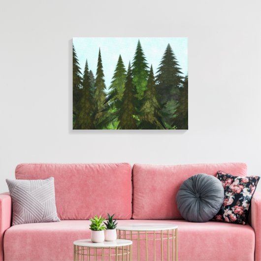 Fractal Firs Canvas Afdruk (Insitu (Woonkamer))