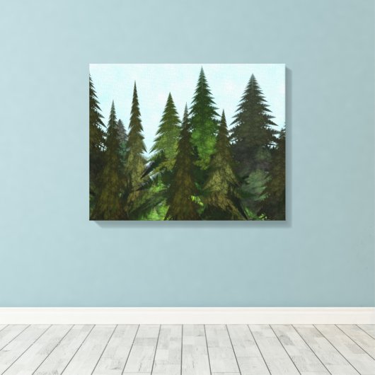 Fractal Firs Canvas Afdruk (Insitu (Houten vloer))