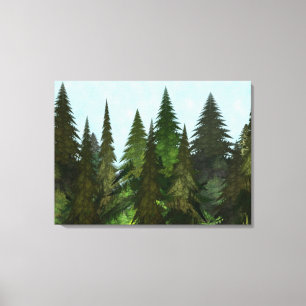 Fractal Firs Canvas Afdruk