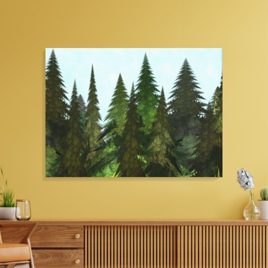 Fractal Firs Canvas Afdruk (Insitu (Woonkamer))