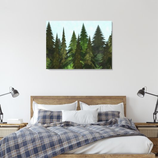 Fractal Firs Canvas Afdruk (Insitu (Slaapkamer))