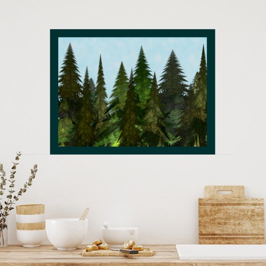 Fractal Firs Poster (Keuken)