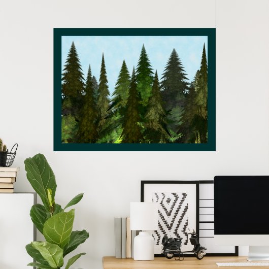 Fractal Firs Poster (Thuiskantoor)