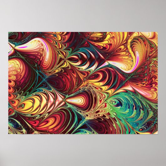 Fractal Fish Pattern Poster (Voorkant)