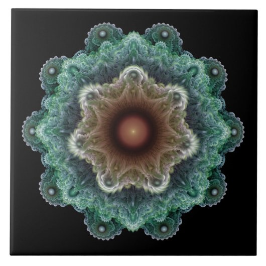 Fractal flamboyant ornament tegeltje (Voorkant)