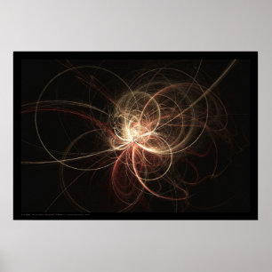 Fractal Flame: Cream Light Poster