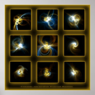 Fractal Flames Comp. -beige Poster