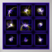 Fractal Flames Comp. -blauw Poster (Voorkant)