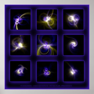 Fractal Flames Comp. -blauw Poster