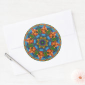 Fractal Floral Mandala Ronde Sticker (Envelop)