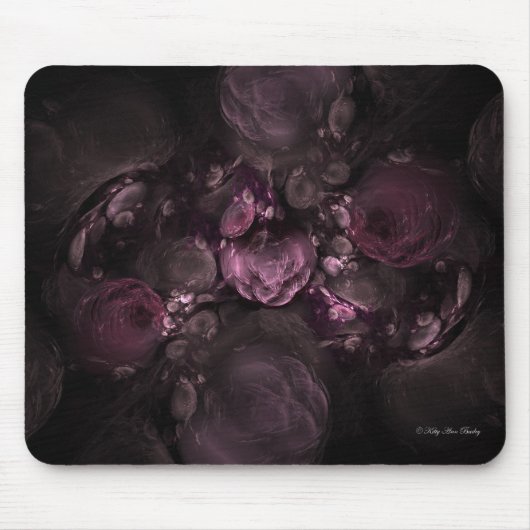 Fractal Floral Red Pinks Muismat (Voorkant)