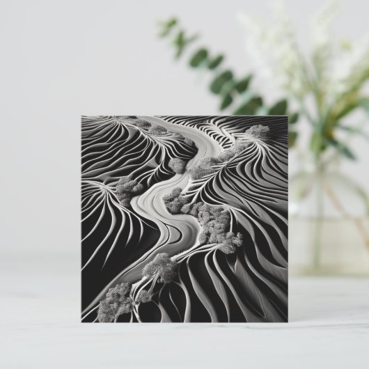 Fractal Flow Feestdagenkaart (Staand voorkant)