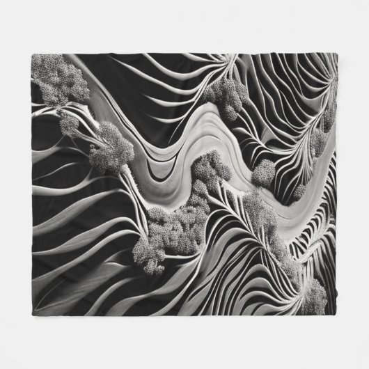 Fractal Flow Fleece Deken (Voorkant (Horizontaal))
