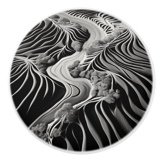 Fractal Flow Keramische Knop (Voorkant)