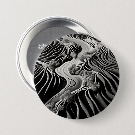 Fractal Flow Ronde Button 7,6 Cm (Voorkant /achterkant)