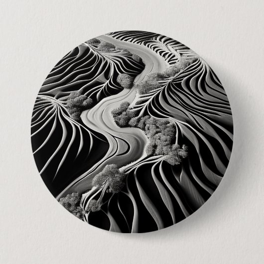 Fractal Flow Ronde Button 7,6 Cm (Voorkant)