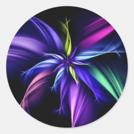 Fractal Flower Colorful Ronde Sticker