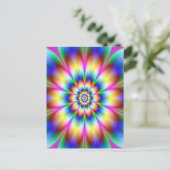 Fractal Flower rainbow Explosion Briefkaart (Staand voorkant)