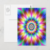 Fractal Flower rainbow Explosion Briefkaart (Voorkant / Achterkant)