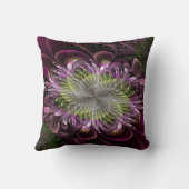 Fractal Flower Shaped Jewelry Paars-Red Pillow Kussen (Achterkant)
