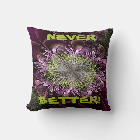 Fractal Flower Shaped Jewelry Paars-Red Pillow Kussen (Voorkant)